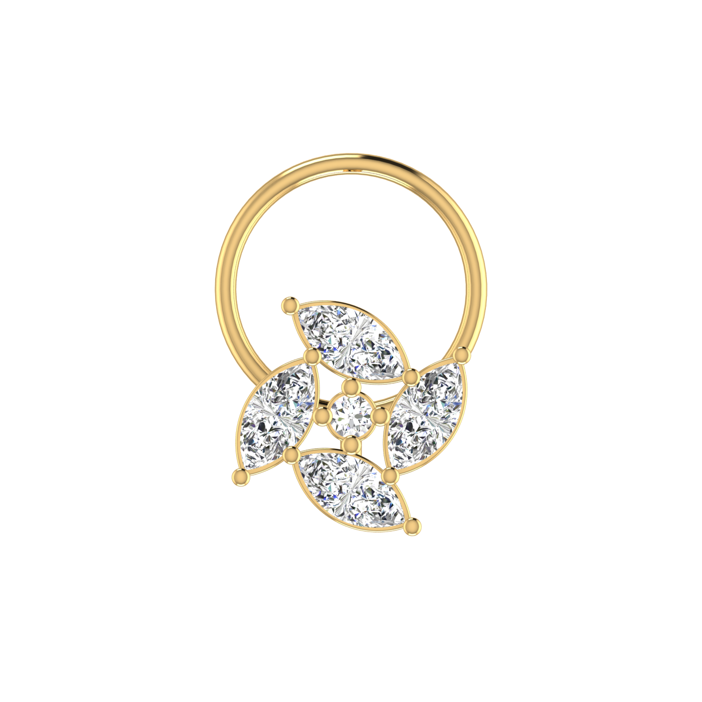 0.23 Carat Natural Diamond Nose Pin - HI Color, VS-SI Clarity.